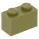 LEGO kocka 1x2, olajzöld (3004)